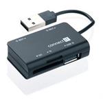 CONNECT IT combo USB hub 3 porty + �te�ka SD / micro SD �ern� BOOK