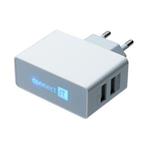 CONNECT IT nab�jec� adapt�r POWER CHARGER se dv�ma USB porty 2.1 A/1 A b�l�