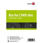 COVER IT box:2 DVD 9mm slim �ern� 10pck/BAL