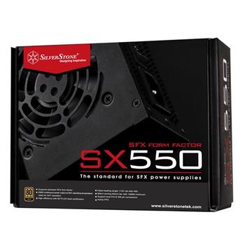 SilverStone zdroj 550W eff. 90% 80Plus Gold SFX SX550, active PFC, 80mm fan