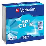 VERBATIM CD-R 80 52x CRYST. slim 10pc/BAL
