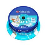 VERBATIM CD-R 80 52x PRINT. spindl 25pck/BAL