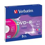 VERBATIM DVD+R 4,7GB 16x COLOR slim 5p/BAL