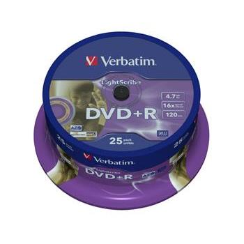 VERBATIM DVD+R 4,7GB 16x LightScribe spindl 25pck/BAL