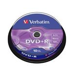VERBATIM DVD+R 4,7GB 16x spindl 10pck/BAL