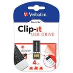 VERBATIM flashdisk 4GB USB 2.0 Clip-it Black