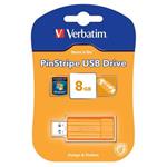 VERBATIM flashdisk 8GB USB 2.0 Store n Go Pinstripe Volcanic Orange