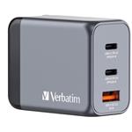 VERBATIM GNC-65 GaN nabjeka 65W - 2x USB-C PD 65W / 1x USB-A QC 3.0