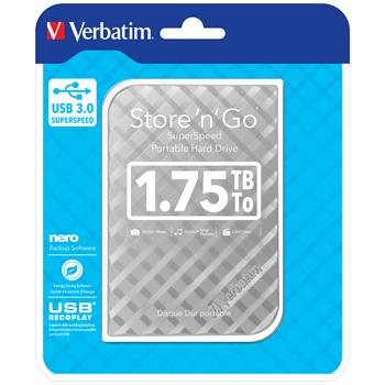 VERBATIM Hard Drive 2,5" 1.75TB Store n Go USB 3.0 Silver