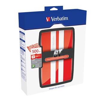 VERBATIM Hard Drive 2,5" 500GB USB 2.0 GT Red&White Box