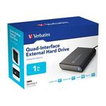 VERBATIM Hard Drive 3,5" 1TB Quad Interface FW800/FW400/eSATA/USB External