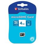VERBATIM micro SDHC 4GB Class 4 P-BLIST