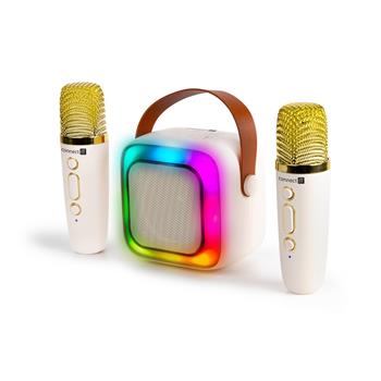 CONNECT IT 2Mic bezdrátový mini party karaoke reproduktor + 2 x mikrofon BÉŽOVÝ