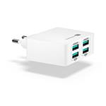 CONNECT IT Fast Charge nabjec adaptr 4USB-A, 4,8A, bl
