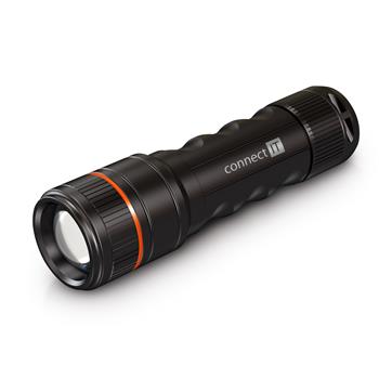 CONNECT IT GLEAM 500 LED ruční svítilna 4x AAA, ČERNÁ