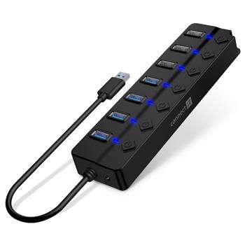 CONNECT IT Mighty Switch 2 USB-A hub, (4xUSB-A 3.0, 3xUSB-A 2.0), extern, ERN