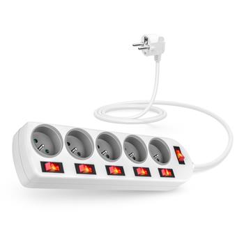 CONNECT IT prodluovac kabel , 5 zsuvek, 2 m, s vypnai (bl)