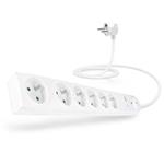 CONNECT IT prodlu�ovac� kabel s p�ep�ovou ochranou ,6 z�suvek, 1,5 m (b�la)