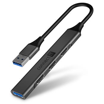 CONNECT IT USB-A hub, (1xUSB-A 3.0, 3xUSB-A 2.0), extern, ANTRACITOV