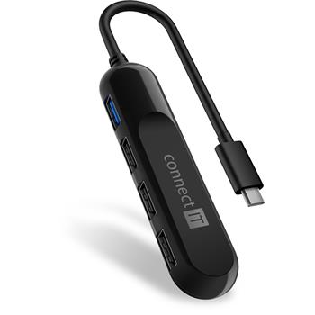 CONNECT IT USB-C hub USB 3.0, 4 porty, extern, ERN