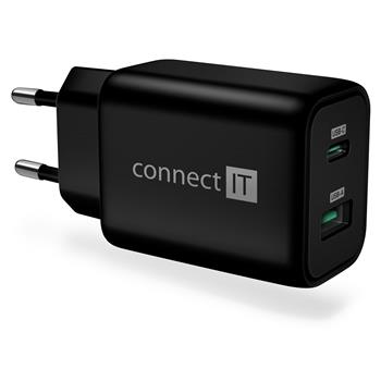 CONNECT IT Wanderer2 GaN nabjec adaptr 1USB-C + 1xUSB-A, 33W PD, ERN