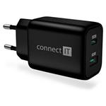 CONNECT IT Wanderer2 GaN nabjec adaptr 1USB-C + 1xUSB-A, 33W PD, ERN