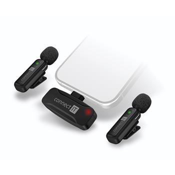 CONNECT IT Wireless Lavalier mikrofon Lightning (2 ks + receiver) set ERN