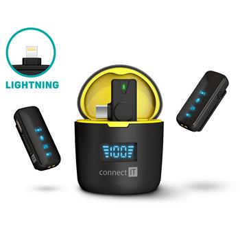 CONNECT IT Wireless mikrofon ClipMic Pro Lightning (2 ks + receiver) set �ERN�