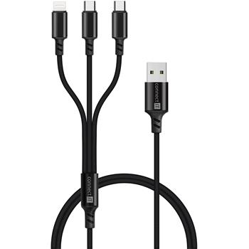 CONNECT IT Wirez 3in1 2x USB-C & 1x Lightning, 12 W, 1,2 m, �ERN�