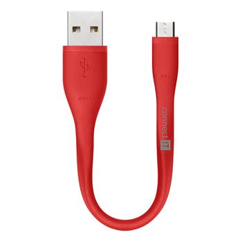 CONNECT IT Wirez Micro USB - USB pro power banky, červený, 13 cm