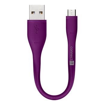 CONNECT IT Wirez Micro USB - USB pro power banky, fialový, 13 cm