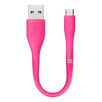 CONNECT IT Wirez Micro USB - USB pro power banky, růžový, 13 cm
