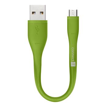 CONNECT IT Wirez Micro USB - USB pro power banky, zelený, 13 cm