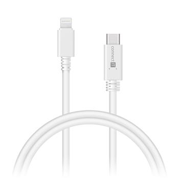 CONNECT IT Wirez USB-C (Type C) <-> Apple Lightning, bílý, 1 m