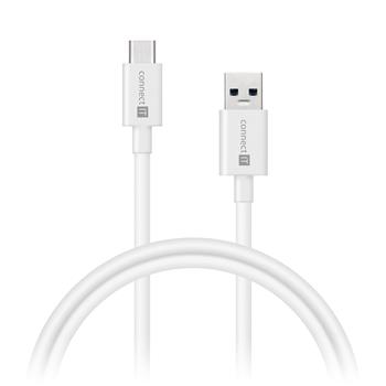 CONNECT IT Wirez USB-C (Type C) -> USB-A, USB 3.1 Gen 1, bílý, 0,5 m