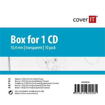 COVER IT 1 CD 10mm jewel box + tray čirý 10ks/bal