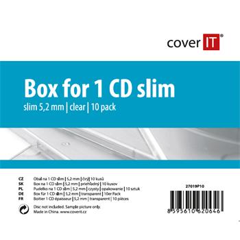 COVER IT 1 CD 5,2mm slim box + tray čirý 10ks/bal