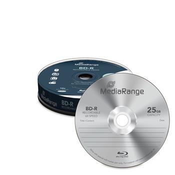 MEDIARANGE BD-R BLU-RAY 25GB 6x spindl 10ks