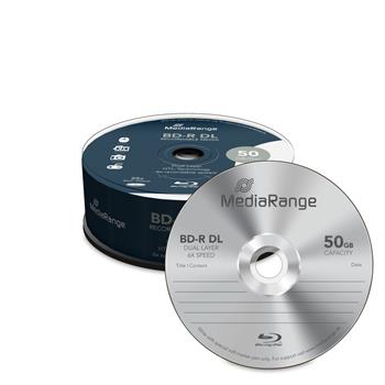 MEDIARANGE BD-R BLU-RAY 50GB 6x Dual Layer spindl 25ks