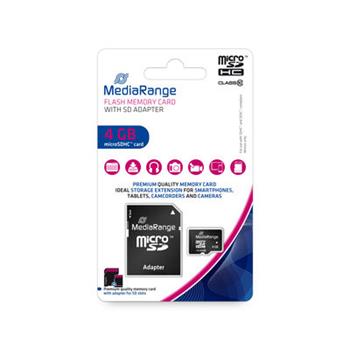 MEDIARANGE microSDHC 4GB Class 10 + SD adapter