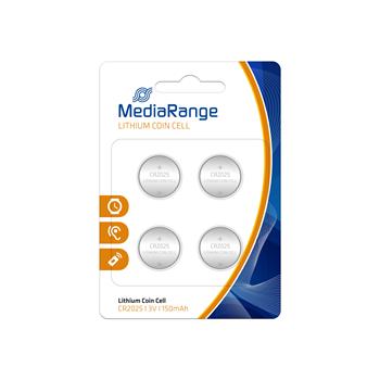 MediaRange Premium lithium baterie Coin Cells, CR2025, 3V, 4ks