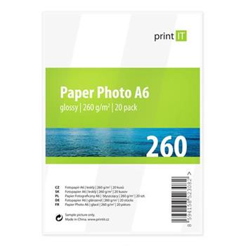 PRINT IT Paper Photo A6 260 g/m2 Glossy 20pck/BAL