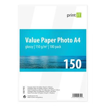 PRINT IT Value Paper Photo A4 150 g/m2 Glossy 100pck/BAL
