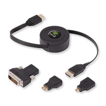 ReTrak HDMI kabel 1,5m + adaptry mini HDMI / micro HDMI / DVI