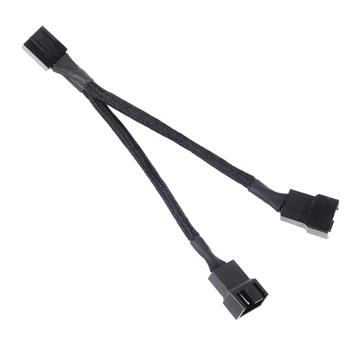 SilverStone CPF01 10cm PWM Fan Splitter Cable for 2 Fans, Black Sleeved Braded