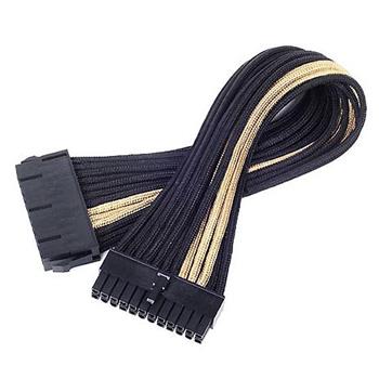 SilverStone redukce napjen 24pin na 24pin ATX konektor, 300mm, black-gold