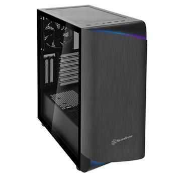 SilverStone SETA A1 RGB Titanium ern, tempered glass, Midi tower, ATX