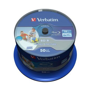 VERBATIM BD-R SL DataLife 25GB, 6x, printable, spindle 50 ks