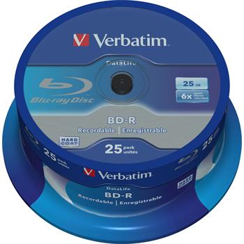 VERBATIM BD-R SL DataLife 25GB, 6x, spindle 25 ks