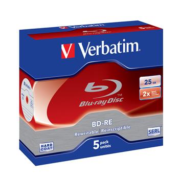 VERBATIM BD-RE SL 25GB, 2x, jewel case 5 ks